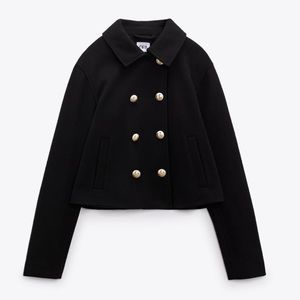 Cropped Jacket with Gold Buttons